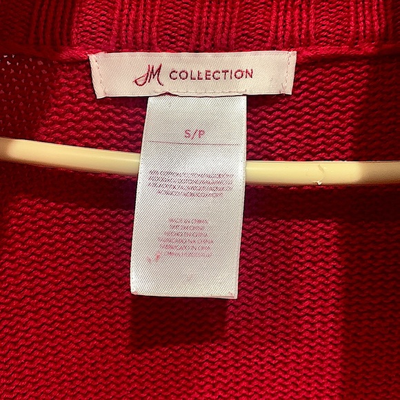 A red sweater in good condition. No tearing or holes, just slightly worn out. - Picture 2 of 3